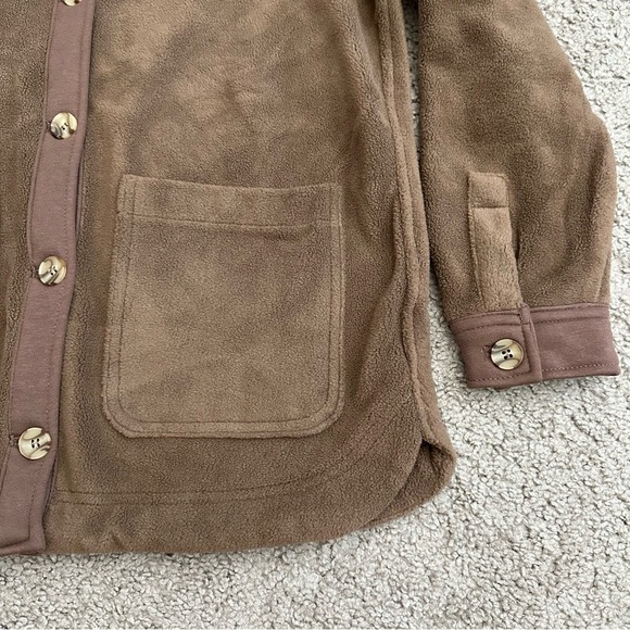 Anthropologie Blanknyc Shacket Womens Size M Fleece Brown - Picture 5 of 11